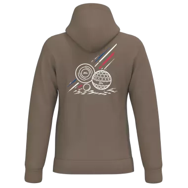 Sweat Capuche Marron MS Pétanque - 280g/m²