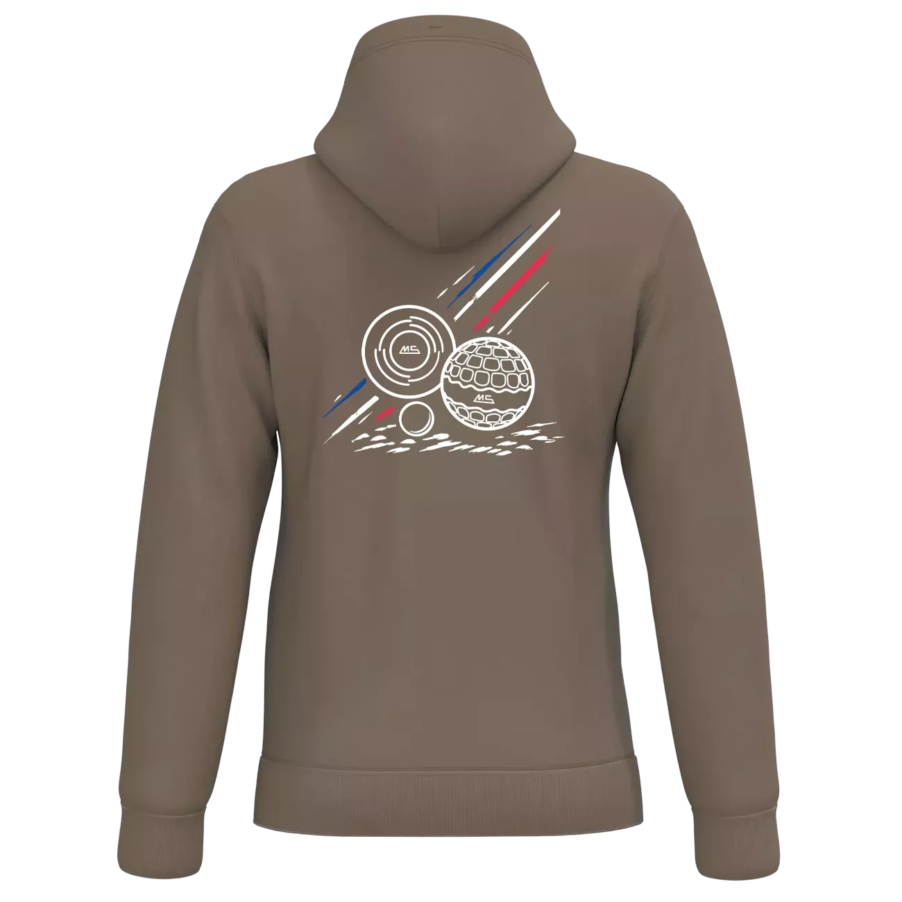 Sweat Capuche Marron MS Pétanque - 280g/m²